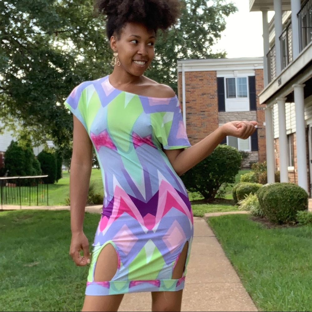 Multicolored T shirt Dress